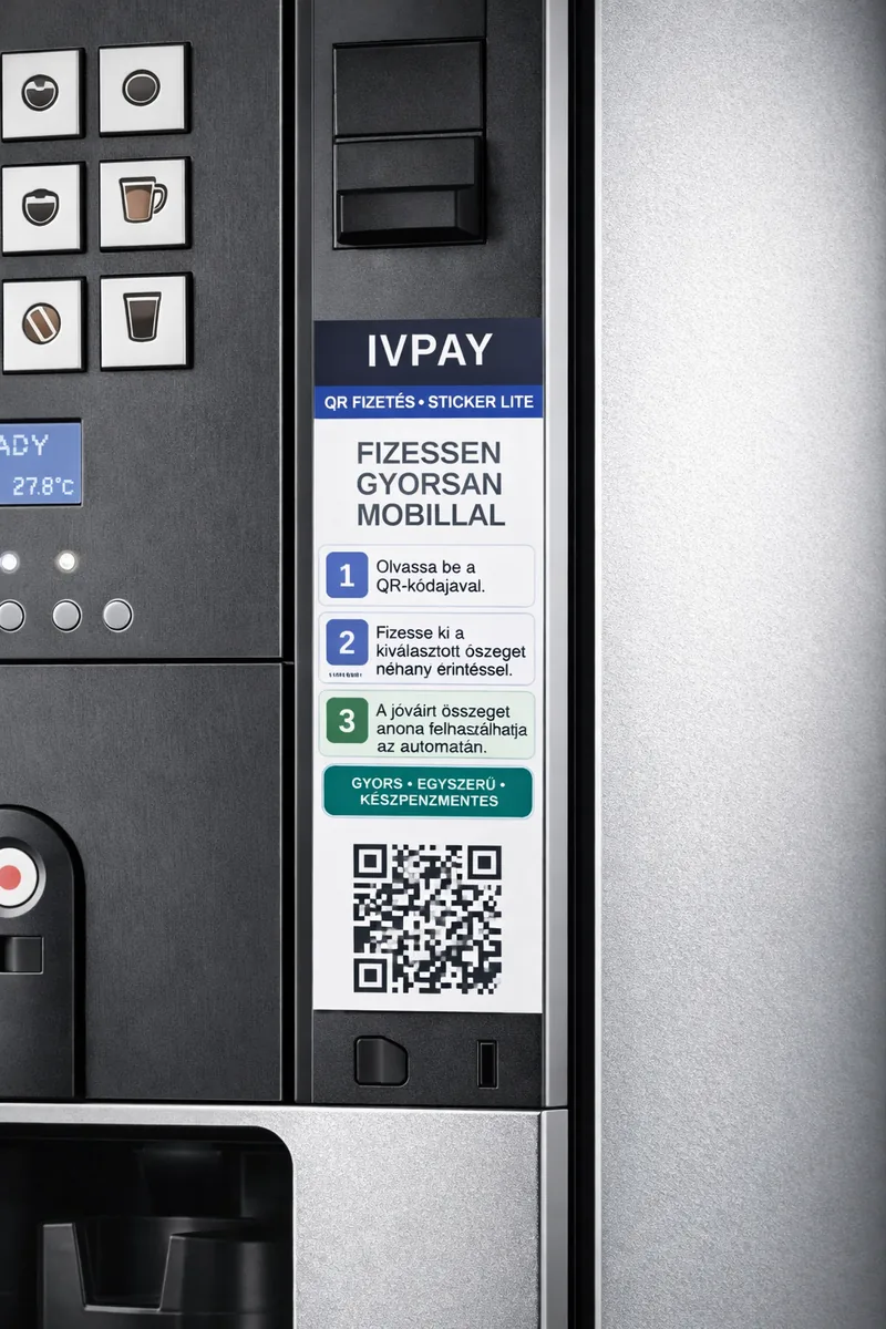 Sticker Lite QR-tájékoztató meglévő automatán